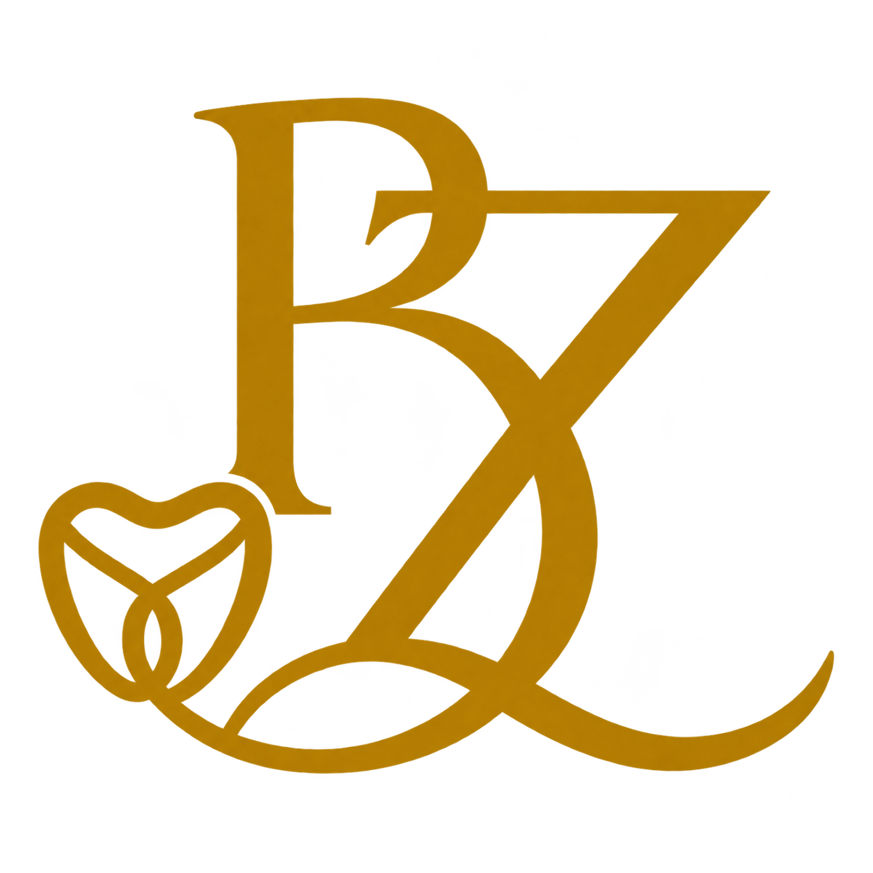 Monograma dourado BZ com dente